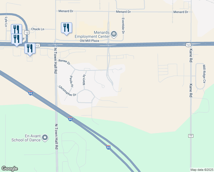 map of restaurants, bars, coffee shops, grocery stores, and more near 4023 John Hart Place in Eau Claire