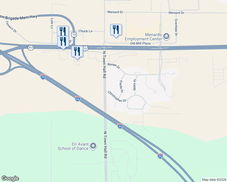 map of restaurants, bars, coffee shops, grocery stores, and more near 5810 Christopher Drive in Eau Claire
