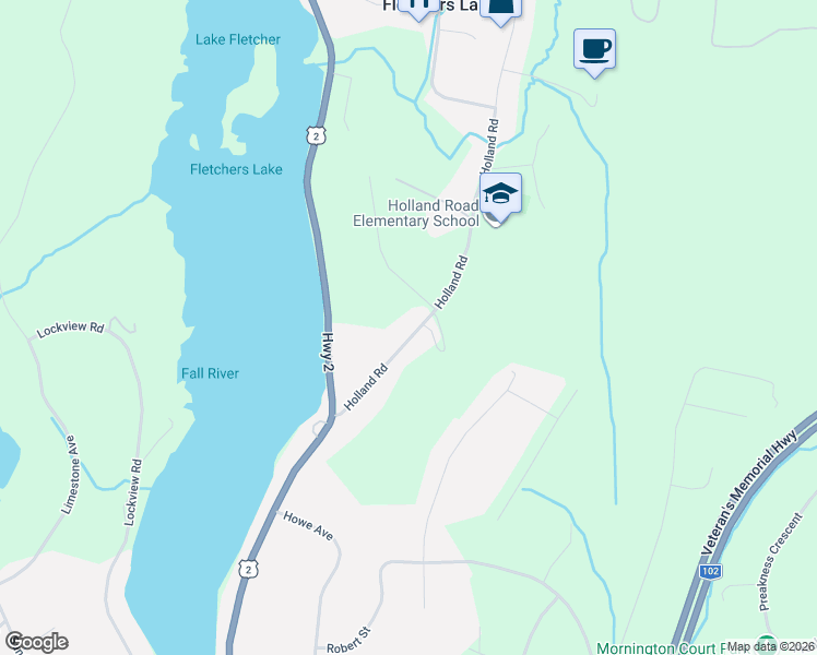 map of restaurants, bars, coffee shops, grocery stores, and more near 82 Holland Road in Fletchers Lake