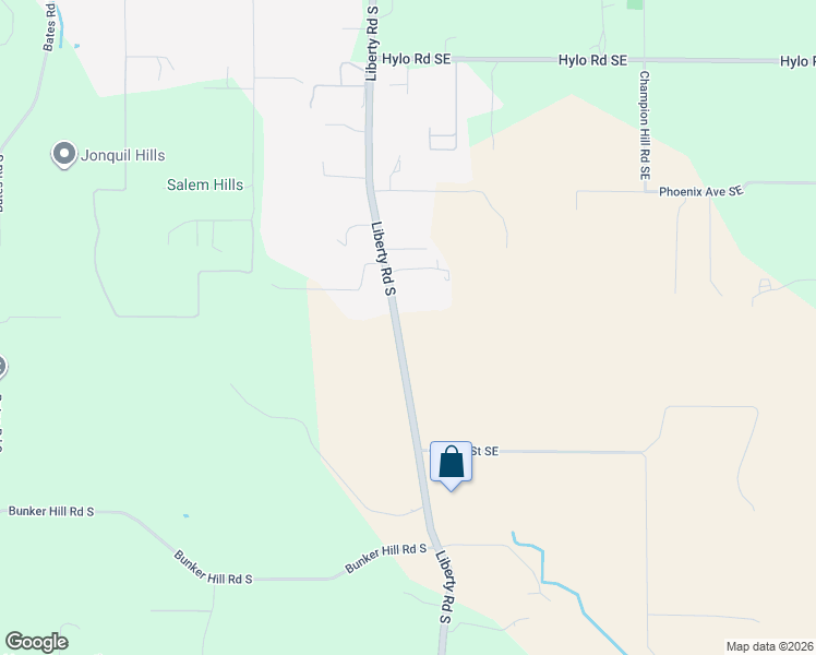 map of restaurants, bars, coffee shops, grocery stores, and more near 8032 Liberty Road South in Salem