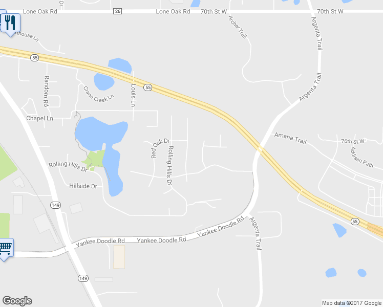 map of restaurants, bars, coffee shops, grocery stores, and more near 3238 Black Oak Drive in Eagan