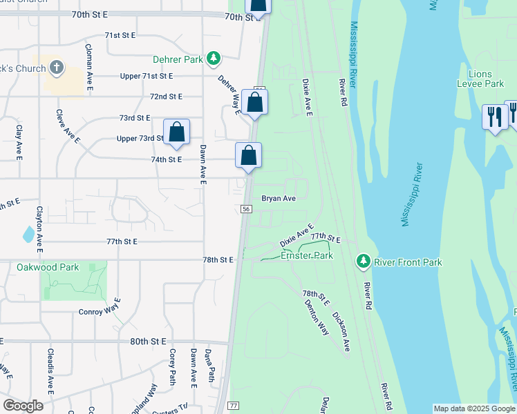 map of restaurants, bars, coffee shops, grocery stores, and more near 4 Holman Avenue in Inver Grove Heights