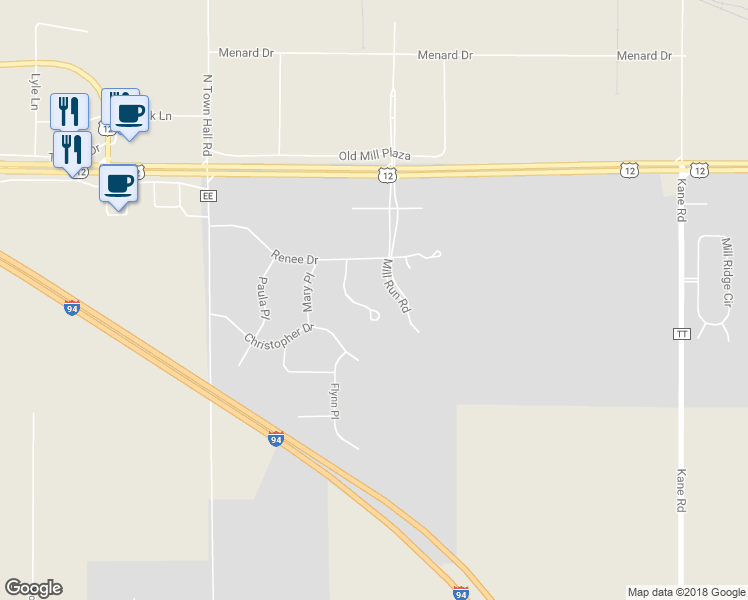 map of restaurants, bars, coffee shops, grocery stores, and more near 4023 John Hart Place in Eau Claire