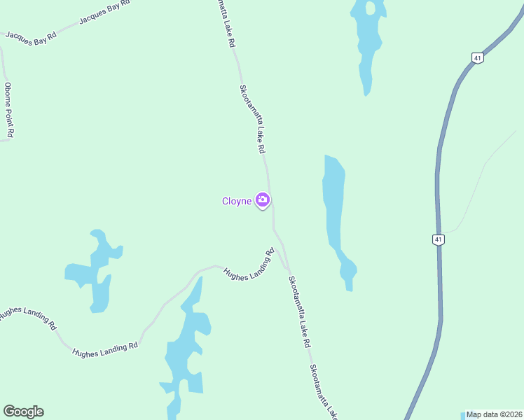 map of restaurants, bars, coffee shops, grocery stores, and more near 330 Skootamatta Lake Road in Cloyne