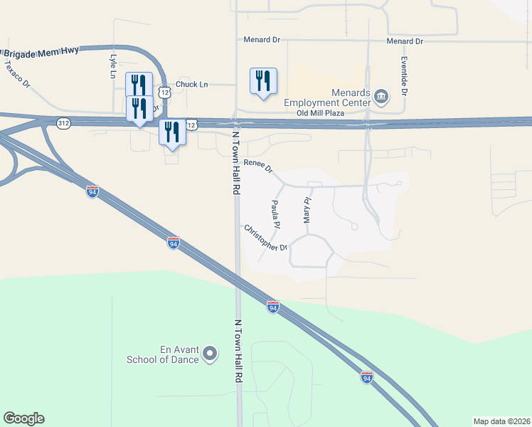 map of restaurants, bars, coffee shops, grocery stores, and more near 5810 Christopher Drive in Eau Claire