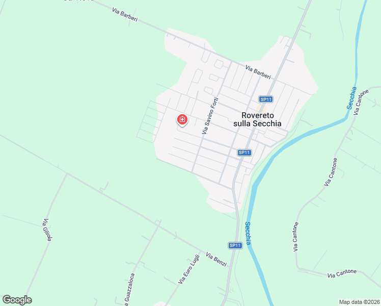 map of restaurants, bars, coffee shops, grocery stores, and more near 43 Via della Liberta' in Rovereto sulla Secchia