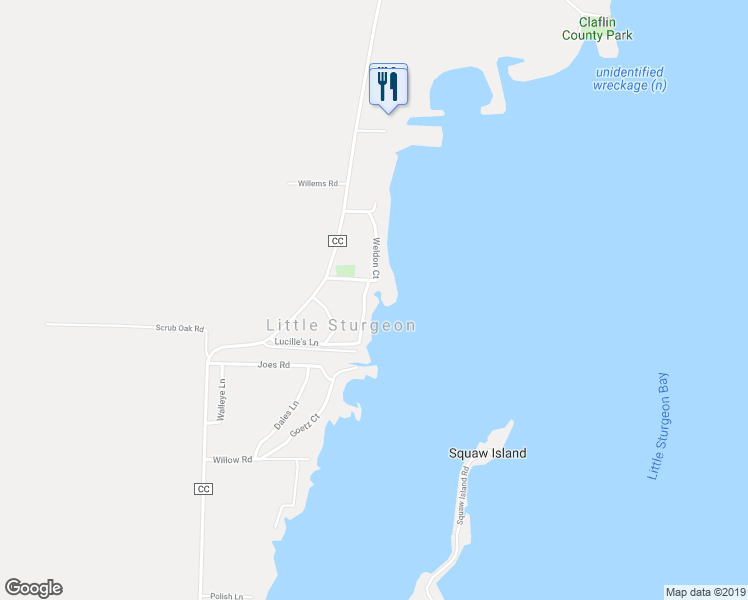 map of restaurants, bars, coffee shops, grocery stores, and more near 3508 Weldon Court in Sturgeon Bay