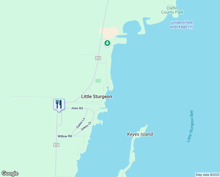 map of restaurants, bars, coffee shops, grocery stores, and more near 3508 Weldon Court in Sturgeon Bay