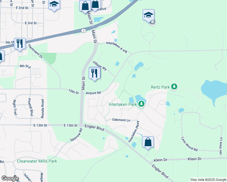 map of restaurants, bars, coffee shops, grocery stores, and more near 765 Somerwood Ln in Waconia