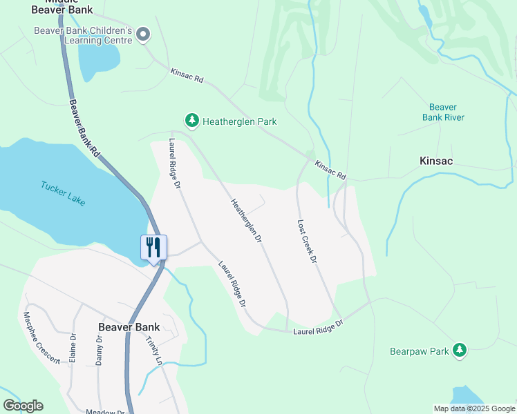 map of restaurants, bars, coffee shops, grocery stores, and more near Benttree Lane in Beaver Bank