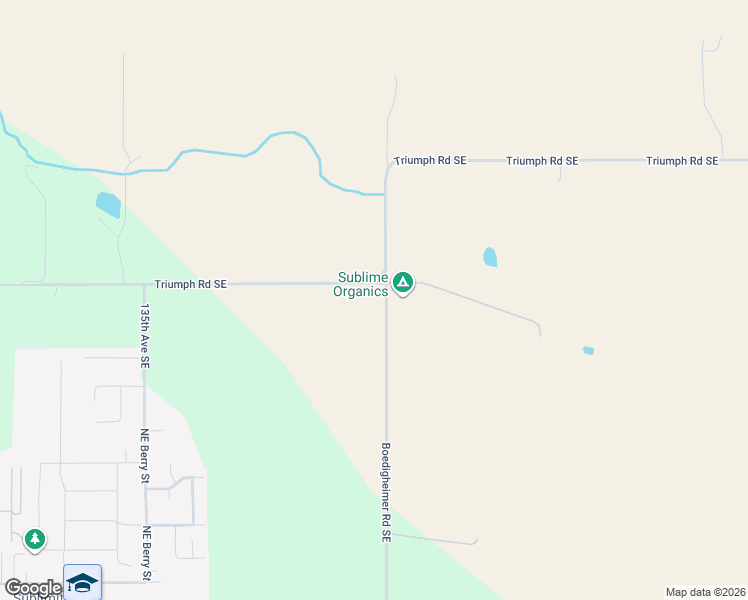 map of restaurants, bars, coffee shops, grocery stores, and more near 7987 Boedigheimer Road Southeast in Sublimity