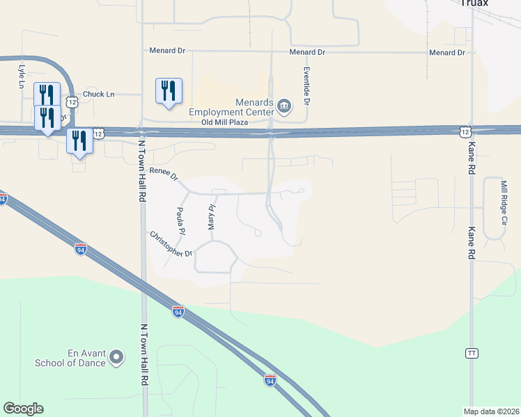 map of restaurants, bars, coffee shops, grocery stores, and more near 4023 John Hart Place in Eau Claire
