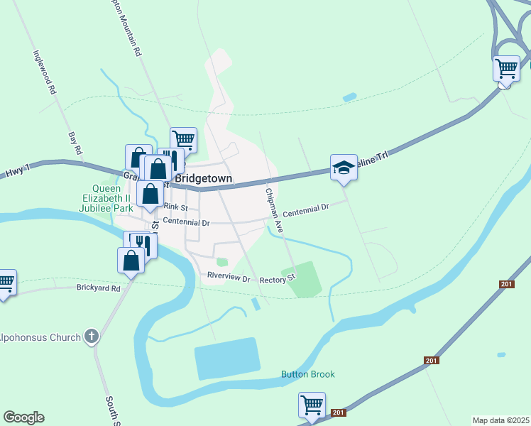 map of restaurants, bars, coffee shops, grocery stores, and more near 3 Chipman Avenue in Bridgetown