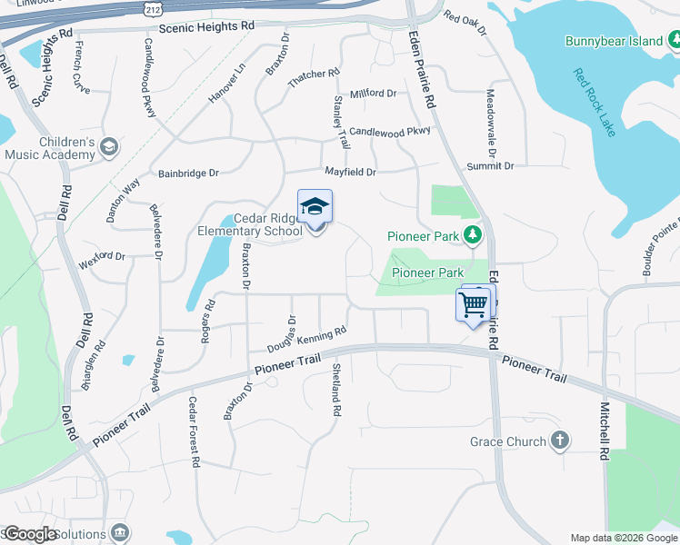 map of restaurants, bars, coffee shops, grocery stores, and more near 8966 Gould Road in Eden Prairie