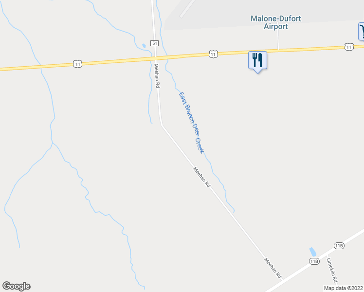 map of restaurants, bars, coffee shops, grocery stores, and more near 156 Meehan Road in Malone