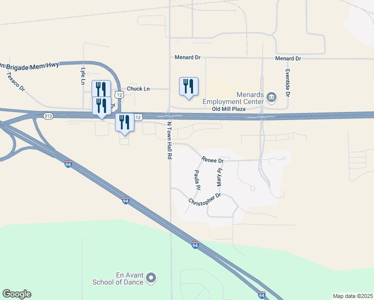 map of restaurants, bars, coffee shops, grocery stores, and more near 5723 Renee Drive in Eau Claire