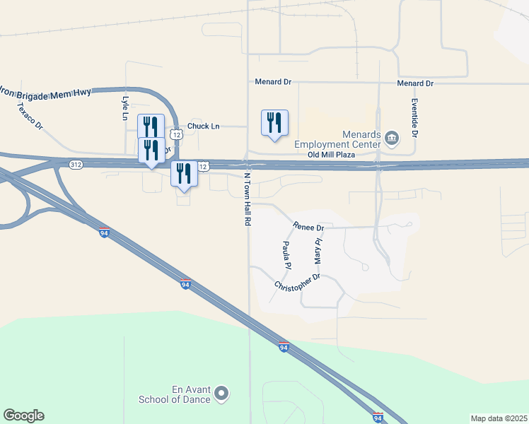 map of restaurants, bars, coffee shops, grocery stores, and more near 5723 Renee Drive in Eau Claire
