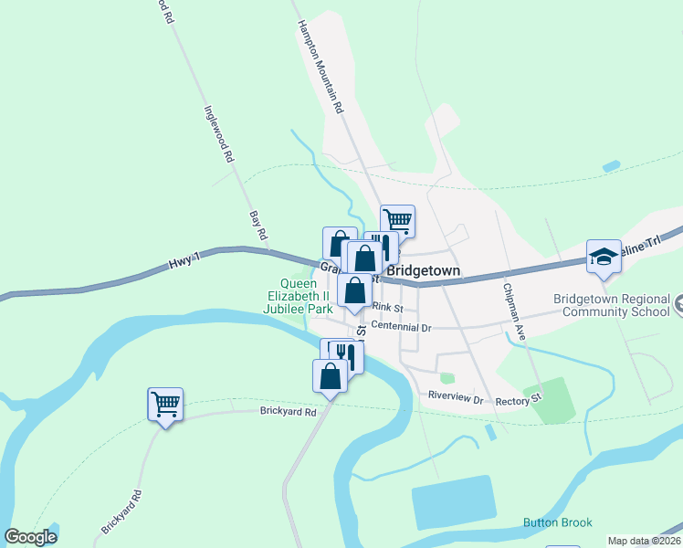 map of restaurants, bars, coffee shops, grocery stores, and more near 256 Granville Street in Bridgetown