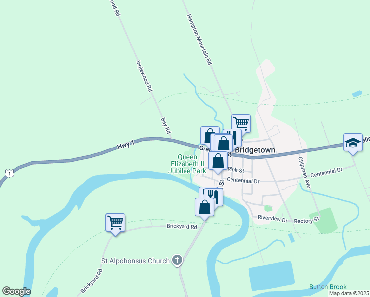 map of restaurants, bars, coffee shops, grocery stores, and more near 220 Granville Street in Bridgetown