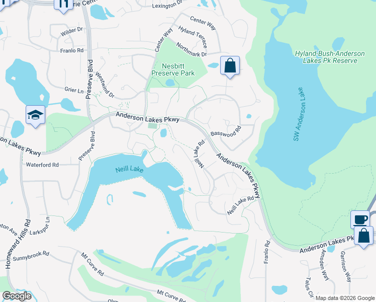 map of restaurants, bars, coffee shops, grocery stores, and more near 8914 Neill Lake Road in Eden Prairie