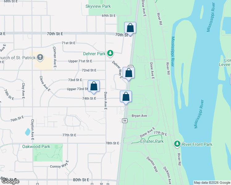 map of restaurants, bars, coffee shops, grocery stores, and more near 7365 Degrio Way in Inver Grove Heights