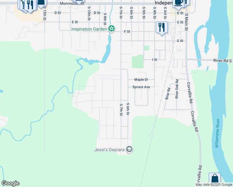 map of restaurants, bars, coffee shops, grocery stores, and more near 1231 South 7th Street in Independence