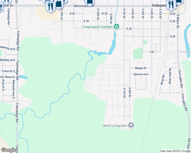 map of restaurants, bars, coffee shops, grocery stores, and more near 1022 Chestnut Street in Independence
