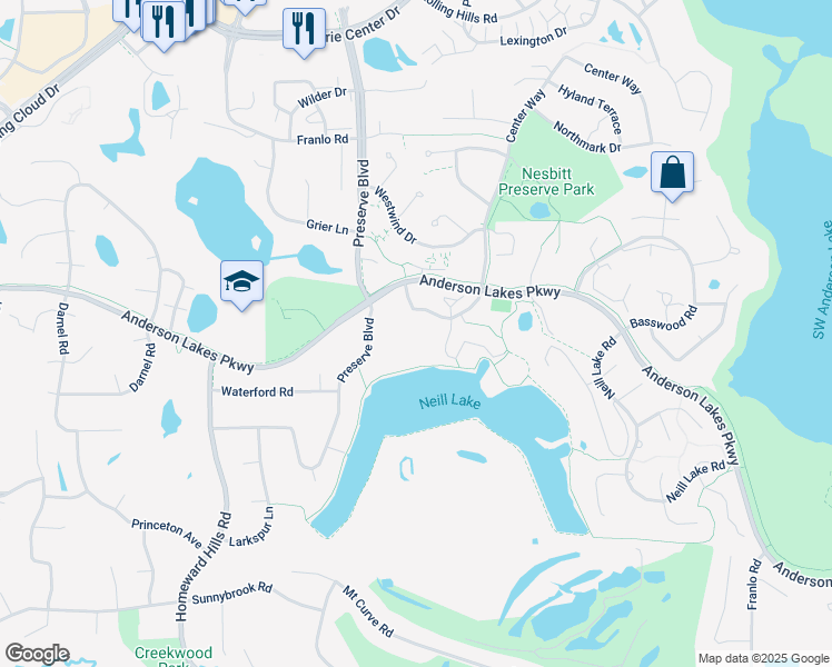 map of restaurants, bars, coffee shops, grocery stores, and more near 11445 Anderson Lakes Parkway in Eden Prairie