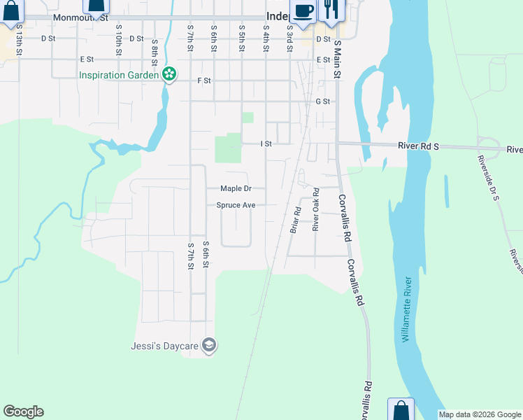 map of restaurants, bars, coffee shops, grocery stores, and more near 1202 South 4th Street in Independence