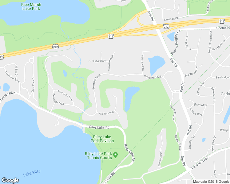 map of restaurants, bars, coffee shops, grocery stores, and more near 18286 Nicklaus Way in Eden Prairie