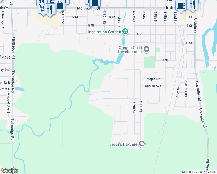 map of restaurants, bars, coffee shops, grocery stores, and more near 1022 Chestnut Street in Independence