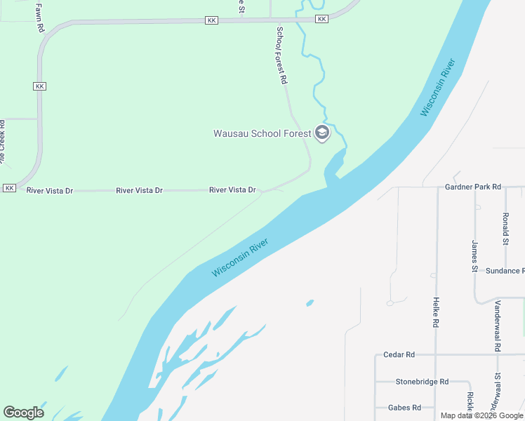 map of restaurants, bars, coffee shops, grocery stores, and more near 1980 River Vista Drive in Mosinee