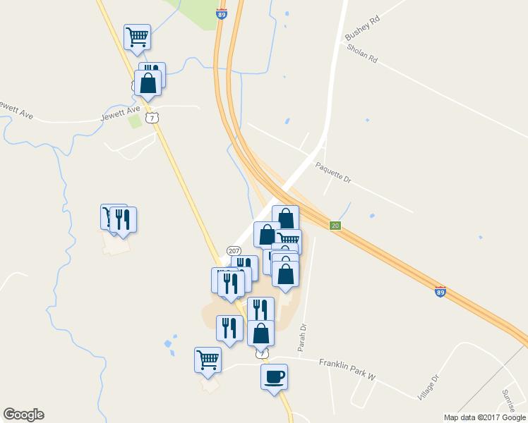 map of restaurants, bars, coffee shops, grocery stores, and more near 207 Highgate Rd in St Albans