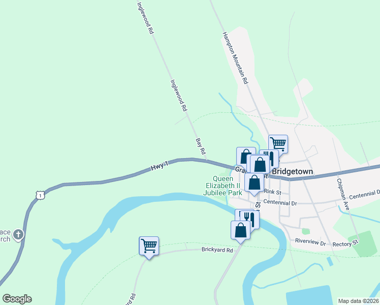 map of restaurants, bars, coffee shops, grocery stores, and more near 179 Granville Street in Bridgetown