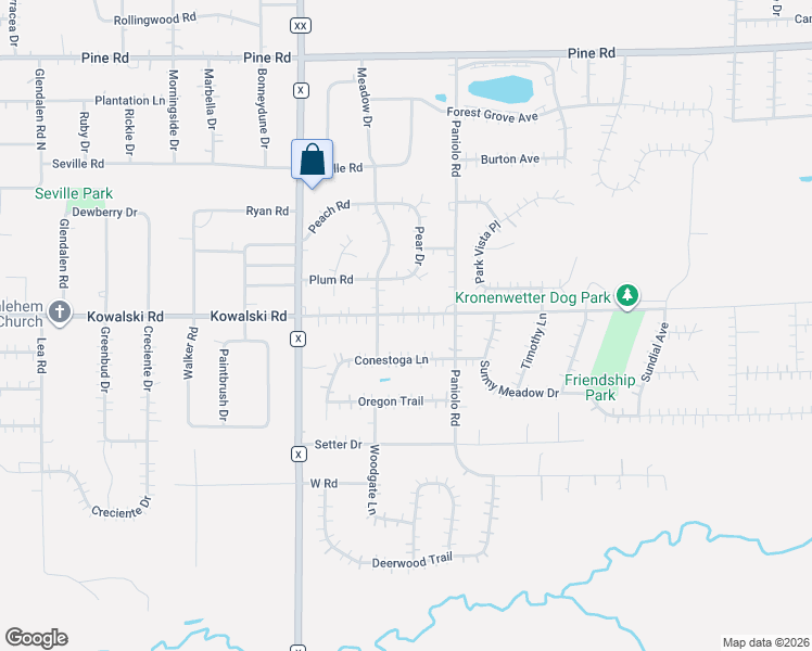 map of restaurants, bars, coffee shops, grocery stores, and more near 2196 Kowalski Road in Mosinee