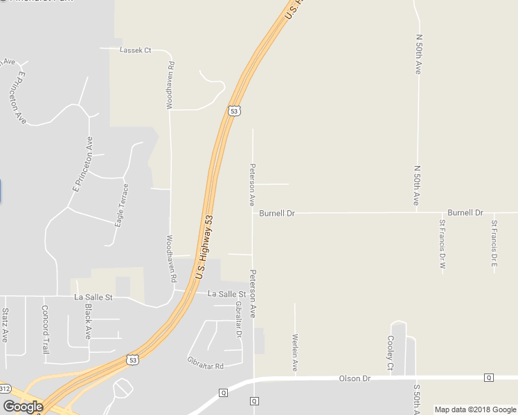 map of restaurants, bars, coffee shops, grocery stores, and more near 4502 Burnell Drive in Eau Claire