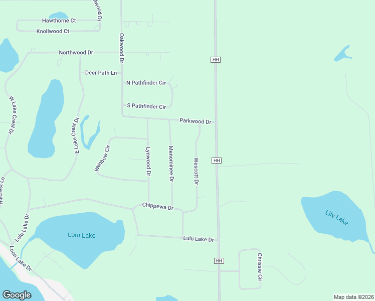 map of restaurants, bars, coffee shops, grocery stores, and more near N7025 Wescott Lane in Shawano