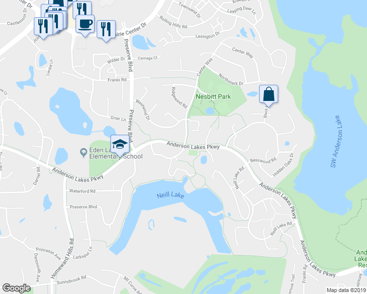 map of restaurants, bars, coffee shops, grocery stores, and more near 13100 Valley View Road in Eden Prairie