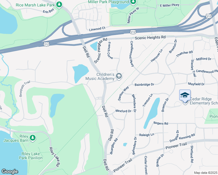 map of restaurants, bars, coffee shops, grocery stores, and more near 8783 Big Woods Lane in Eden Prairie