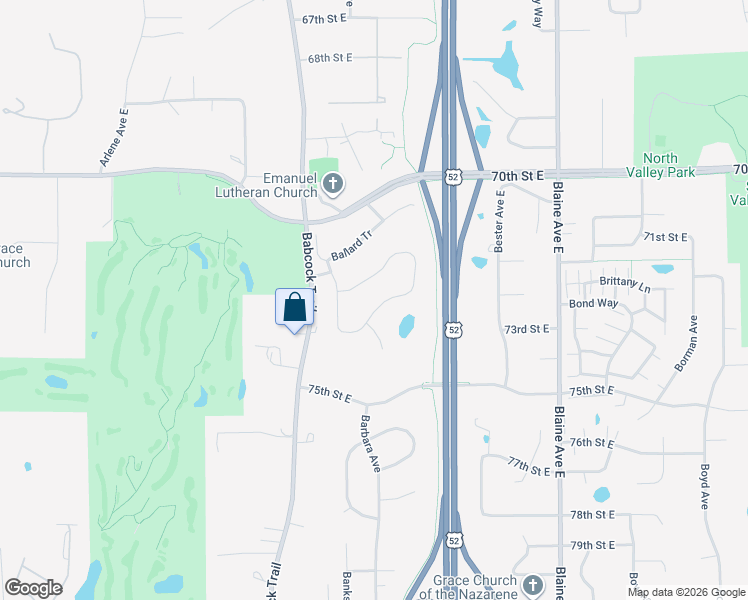 map of restaurants, bars, coffee shops, grocery stores, and more near 7319 Bancroft Way in Inver Grove Heights