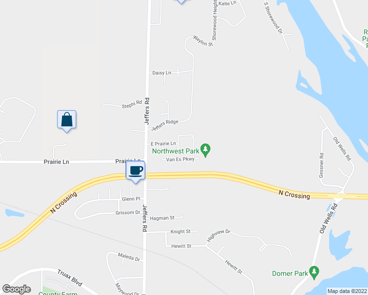 map of restaurants, bars, coffee shops, grocery stores, and more near 4543 Arrowhead Drive in Eau Claire