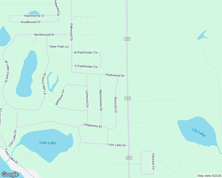 map of restaurants, bars, coffee shops, grocery stores, and more near N7025 Wescott Lane in Shawano
