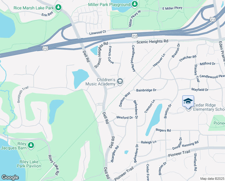 map of restaurants, bars, coffee shops, grocery stores, and more near 8783 Big Woods Lane in Eden Prairie