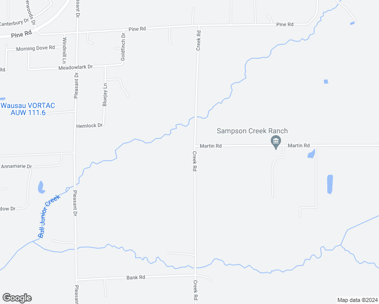 map of restaurants, bars, coffee shops, grocery stores, and more near 2093 Creek Road in Mosinee