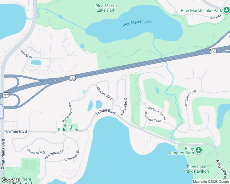 map of restaurants, bars, coffee shops, grocery stores, and more near 8701 North Bay Drive in Chanhassen
