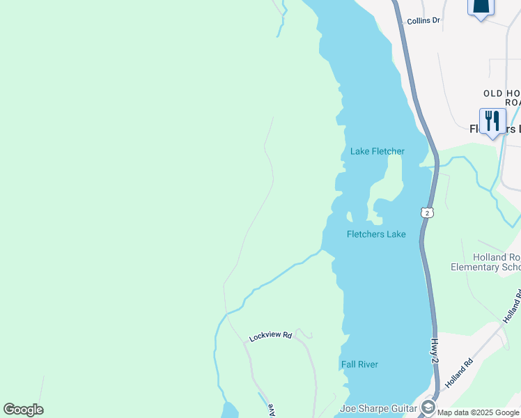 map of restaurants, bars, coffee shops, grocery stores, and more near Sutherland Drive in Fall River