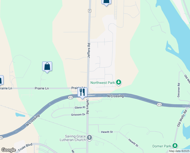 map of restaurants, bars, coffee shops, grocery stores, and more near 4549 Woodford Court in Eau Claire