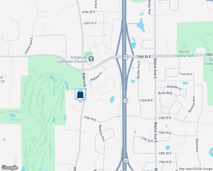 map of restaurants, bars, coffee shops, grocery stores, and more near 7144 Ballard Trail in Inver Grove Heights