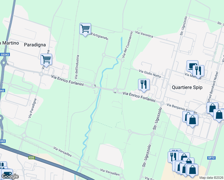 map of restaurants, bars, coffee shops, grocery stores, and more near in Provincia di Parma