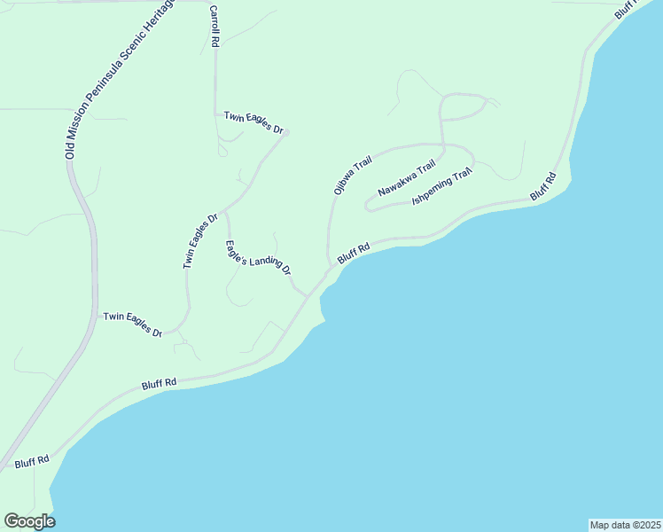 map of restaurants, bars, coffee shops, grocery stores, and more near 3098 Ojibwa Trail in Traverse City